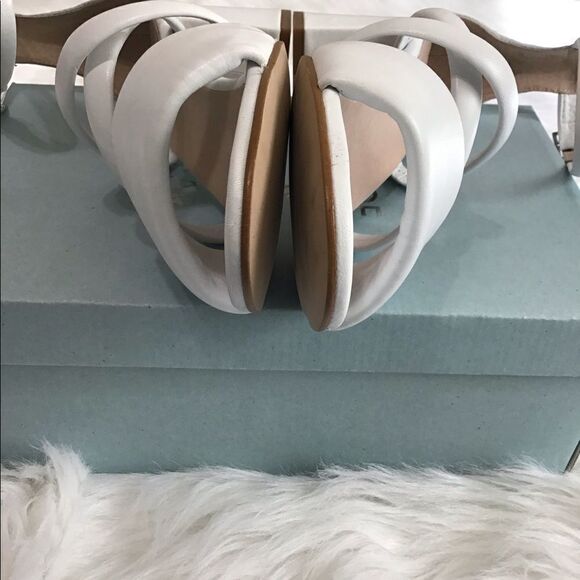 Anthropologie White Sandal Shoe The Bear Sandal May Puff Leather Heel Sandals - Picture 7 of 13